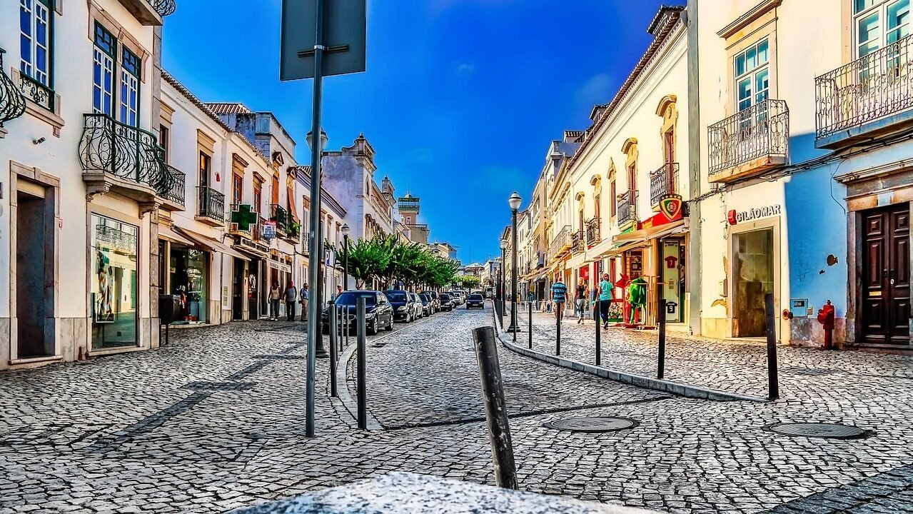 tavira, portugal, street, algarve, summer, nature, old